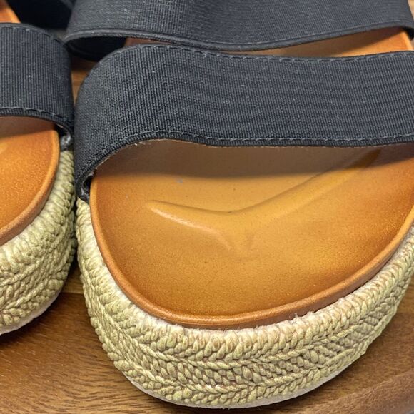 Aloha Island Shoes Womens 9M Black Stretch Slip On Sandal Espadrille Laguna - Picture 15 of 16